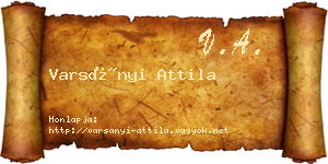 Varsányi Attila névjegykártya